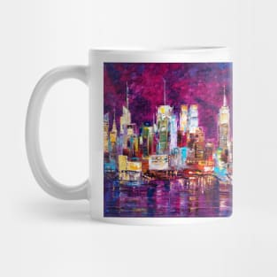 Purple Sky Over New York City Mug